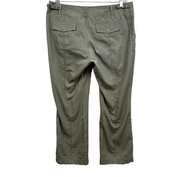 Eddie Bauer Womens Capri Pants Mercer Fit Convertible Rolled Tab Hem‎ Green 12P - Picture 5 of 6